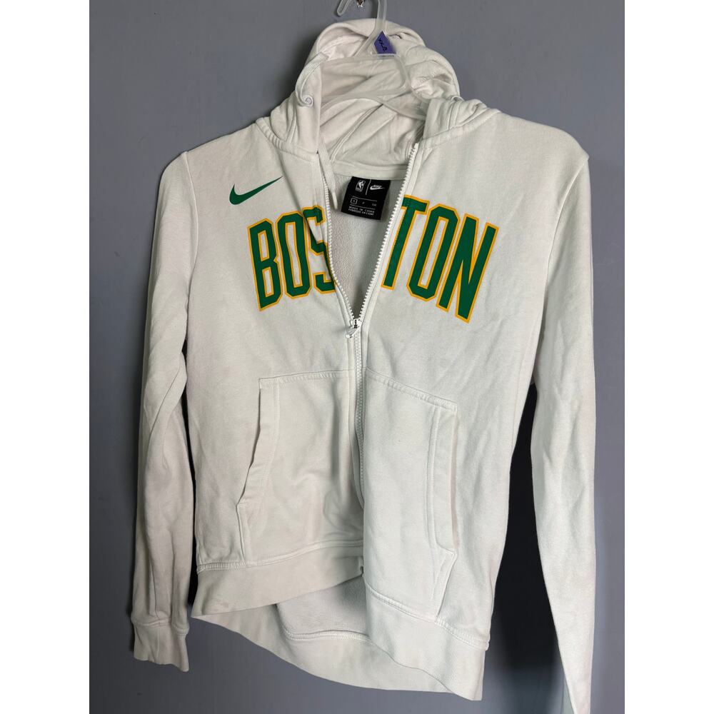 Nike Boston Celtics NBA Zip Hoodie White Green Yellow Women’s Small